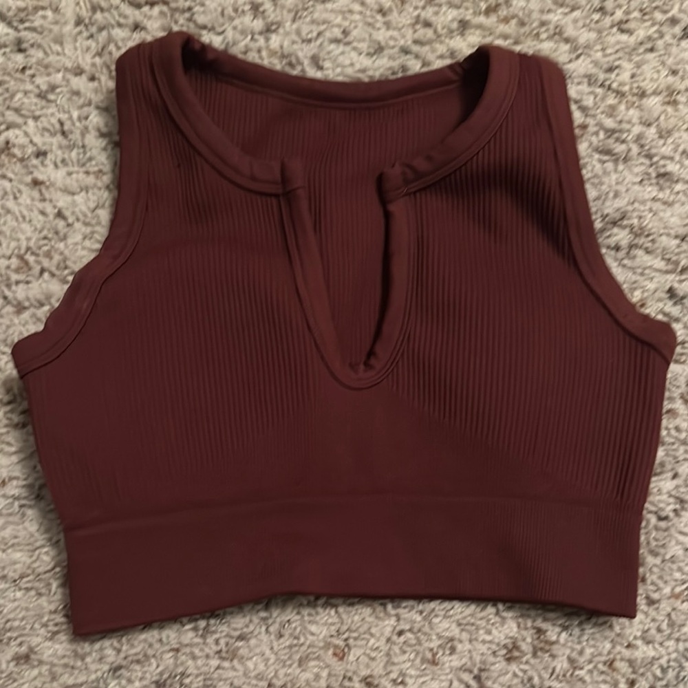 Women's Brown Sleeveless Workout Top
